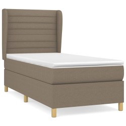 Sommier à lattes de lit avec matelas Taupe 90x190 cm Tissu 
