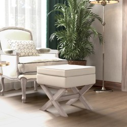 Tabouret de rangement 45x45x49 cm lin 