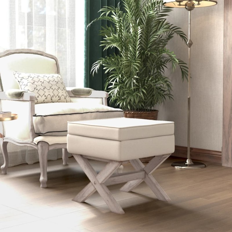 Tabouret de rangement 45x45x49 cm lin 