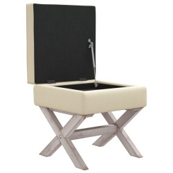 Tabouret de rangement 45x45x49 cm lin 