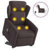 Fauteuil inclinable de massage électrique Marron foncé Tissu 