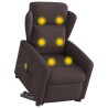 Fauteuil inclinable de massage électrique Marron foncé Tissu 