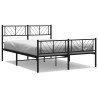 Cadre de lit métal sans matelas avec pied de lit noir 120x190cm 