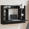 Bureau mural noir 105x48x75 cm bois d'ingénierie 
