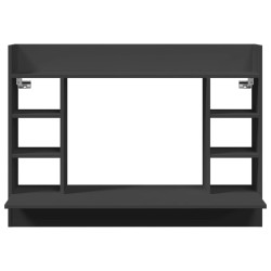 Bureau mural noir 105x48x75 cm bois d'ingénierie 
