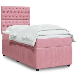 Sommier à lattes de lit et matelas Rose 80x200 cm Velours 