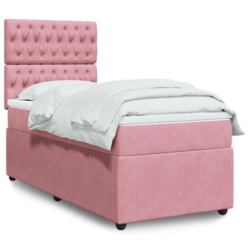 Sommier à lattes de lit et matelas Rose 80x200 cm Velours 