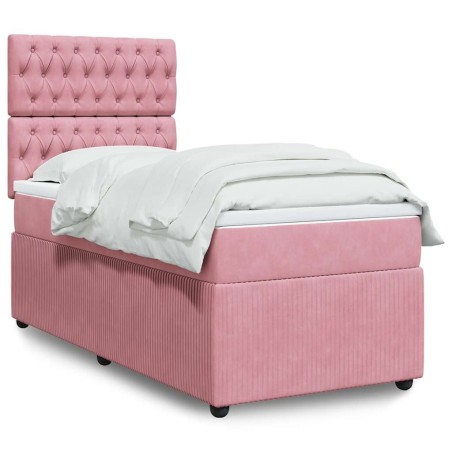 Sommier à lattes de lit et matelas Rose 80x200 cm Velours 