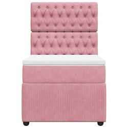 Sommier à lattes de lit et matelas Rose 80x200 cm Velours 