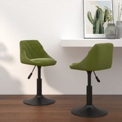 Chaises pivotantes à manger lot de 2 vert clair velours 