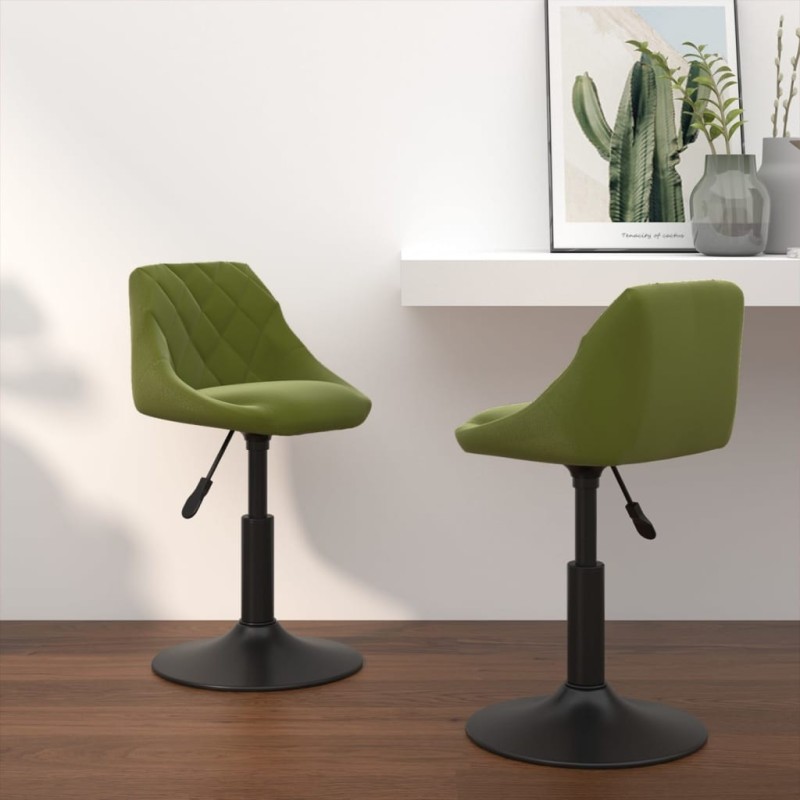 Chaises pivotantes à manger lot de 2 vert clair velours Chaises pivotantes à manger lot de 2 vert clair velours
