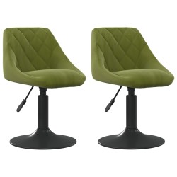 Chaises pivotantes à manger lot de 2 vert clair velours 