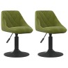 Chaises pivotantes à manger lot de 2 vert clair velours 