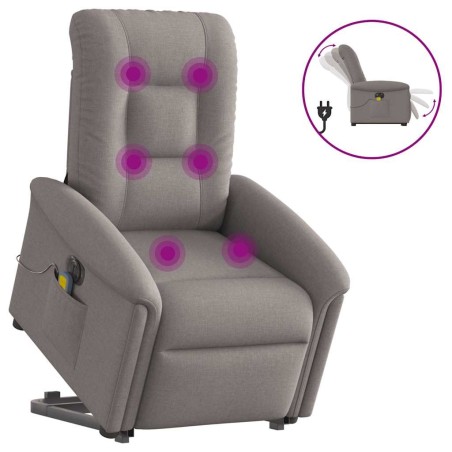 Fauteuil inclinable de massage électrique Taupe Tissu 