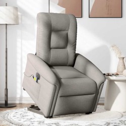 Fauteuil inclinable de massage électrique Taupe Tissu 