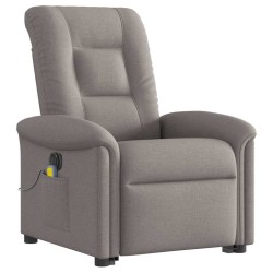 Fauteuil inclinable de massage électrique Taupe Tissu 