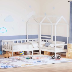 Ensemble de lit de jour et de banc et toit sans matelas blanc 