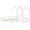 Ensemble de lit de jour et de banc et toit sans matelas blanc 