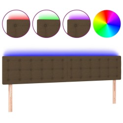 Tête de lit à LED Marron Foncé 180x5x78/88 cm Tissu 