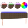 Tête de lit à LED Marron Foncé 180x5x78/88 cm Tissu 