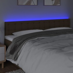 Tête de lit à LED Marron Foncé 180x5x78/88 cm Tissu 