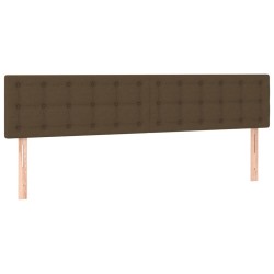 Tête de lit à LED Marron Foncé 180x5x78/88 cm Tissu 