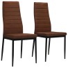 Chaises à manger lot de 2 marron tissu 