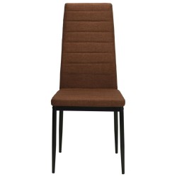 Chaises à manger lot de 2 marron tissu 