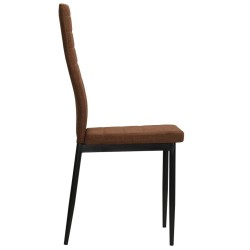Chaises à manger lot de 2 marron tissu 