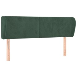 Tête de lit avec oreilles Vert foncé 147x23x78/88 cm Velours 