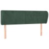 Tête de lit avec oreilles Vert foncé 147x23x78/88 cm Velours 