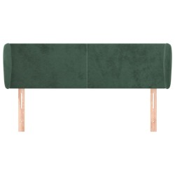 Tête de lit avec oreilles Vert foncé 147x23x78/88 cm Velours 