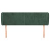 Tête de lit avec oreilles Vert foncé 147x23x78/88 cm Velours 
