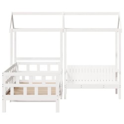 Ensemble de lit de jour avec toit sans matelas blanc 90x200 cm 