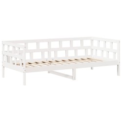 Ensemble de lit de jour avec toit sans matelas blanc 90x200 cm 