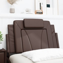 Coussin de tête de lit marron 90 cm similicuir 