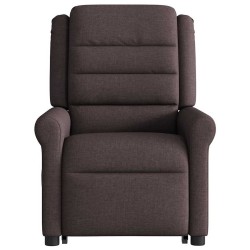 Fauteuil inclinable de massage électrique Marron foncé Tissu 