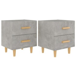 Tables de chevet 2 pcs Gris béton 40x35x47,5 cm 