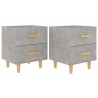 Tables de chevet 2 pcs Gris béton 40x35x47,5 cm 