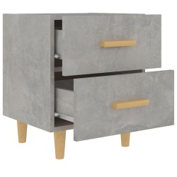 Tables de chevet 2 pcs Gris béton 40x35x47,5 cm 