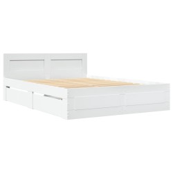 Cadre de lit avec tête de lit sans matelas blanc 120x200 cm 