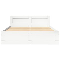 Cadre de lit avec tête de lit sans matelas blanc 120x200 cm 