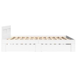 Cadre de lit avec tête de lit sans matelas blanc 120x200 cm 