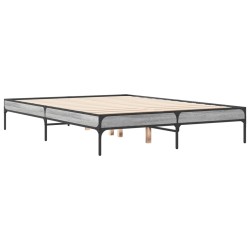Cadre de lit sans matelas sonoma gris 135x190 cm 