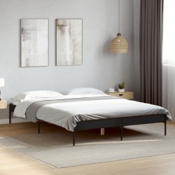 Cadre de lit sans matelas noir 135x190 cm 