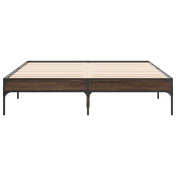 Cadre de lit sans matelas chêne marron 135x190 cm 