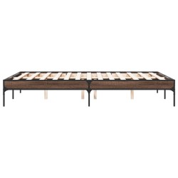 Cadre de lit sans matelas chêne marron 135x190 cm 