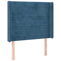 Tête de lit avec oreilles Bleu foncé 83x16x118/128 cm Velours 