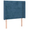 Tête de lit avec oreilles Bleu foncé 83x16x118/128 cm Velours 