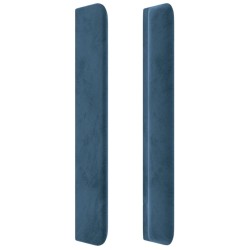 Tête de lit avec oreilles Bleu foncé 83x16x118/128 cm Velours 